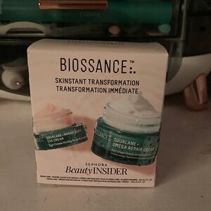 Biossance Skincare Duo with Green and White Packaging